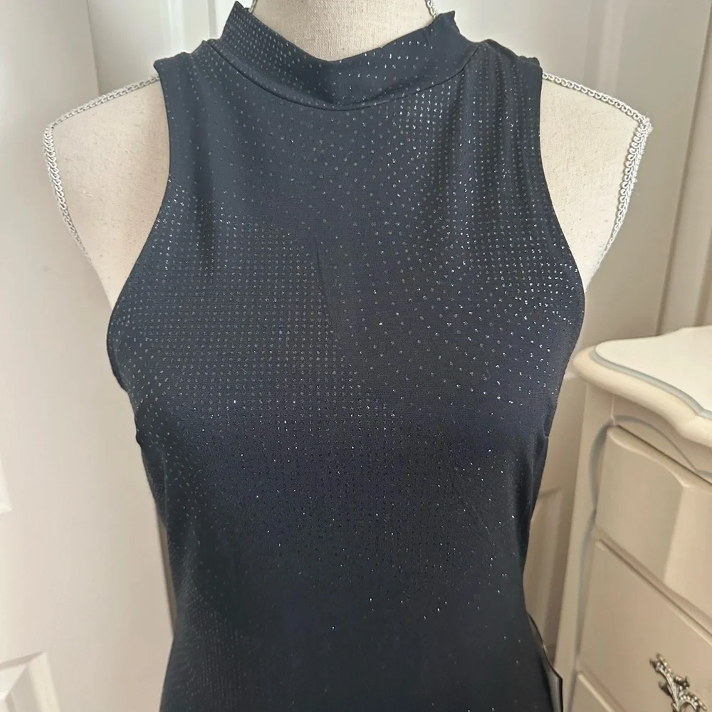 Speechless Black Sleeveless Mock Neck Sheath Mini - Picture 3 of 5